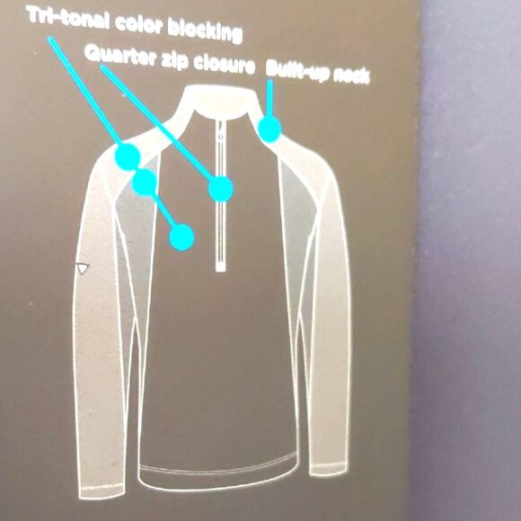 NEW Men's Levelwear Blue Gray White Long Sleeve Athletic Zip Closure Shirt M - Picture 4 of 5